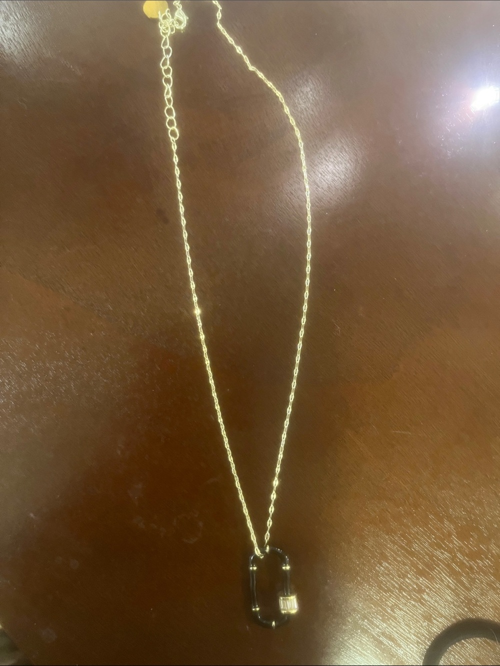Gold-Tone Pendant Necklace with Lock Charm - Women Jewelry